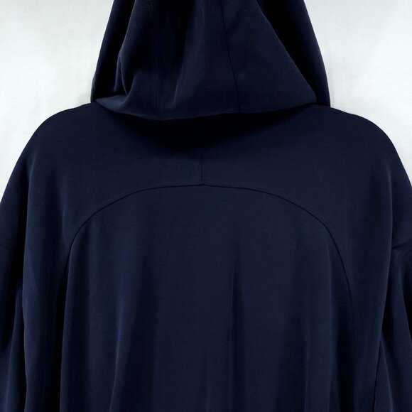 Athleta Hoodie Womens XL Blue Seasoft Bubble Hem Drawstring Pullover Lounge - Picture 10 of 15